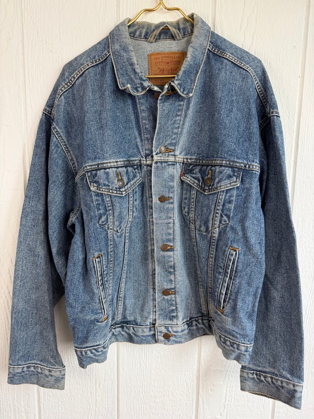 Vintage Levi’s 70507 Denim Trucker Jacket USA Large Oversized 80s 90s Blue Jean
